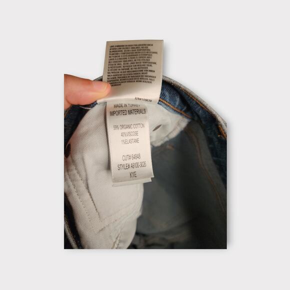 AGOLDE Womens Kye Straight Crop Jeans 28 Blue Stretch Denim Raw Hem - Picture 6 of 6